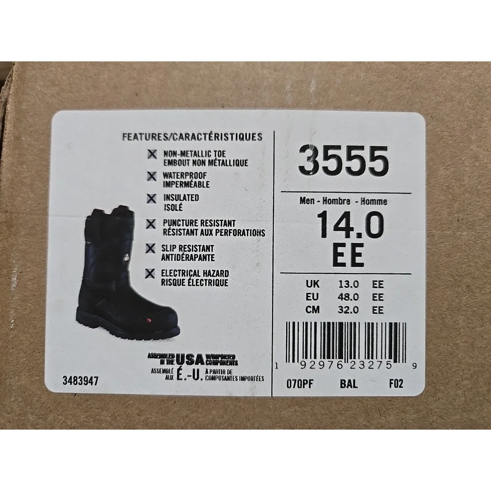 Red Wing Men's Brnr XP 11-inch Waterproof Boots Model 3555 Size 14 EE New /w Box